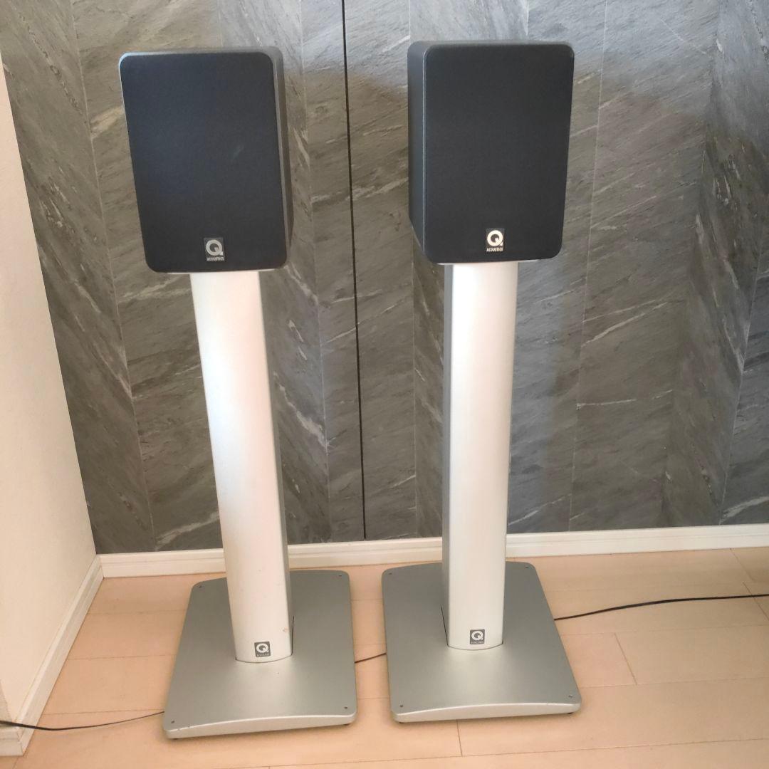 スピーカー 英国メーカー Qアコースティック 専用スタンド付　 ケーブル付