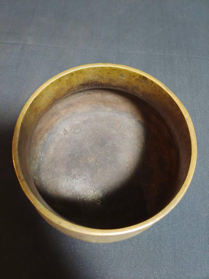 茶道具　唐銅建水　時代物　馬彫　骨董品　古美術　金属工芸　現状品