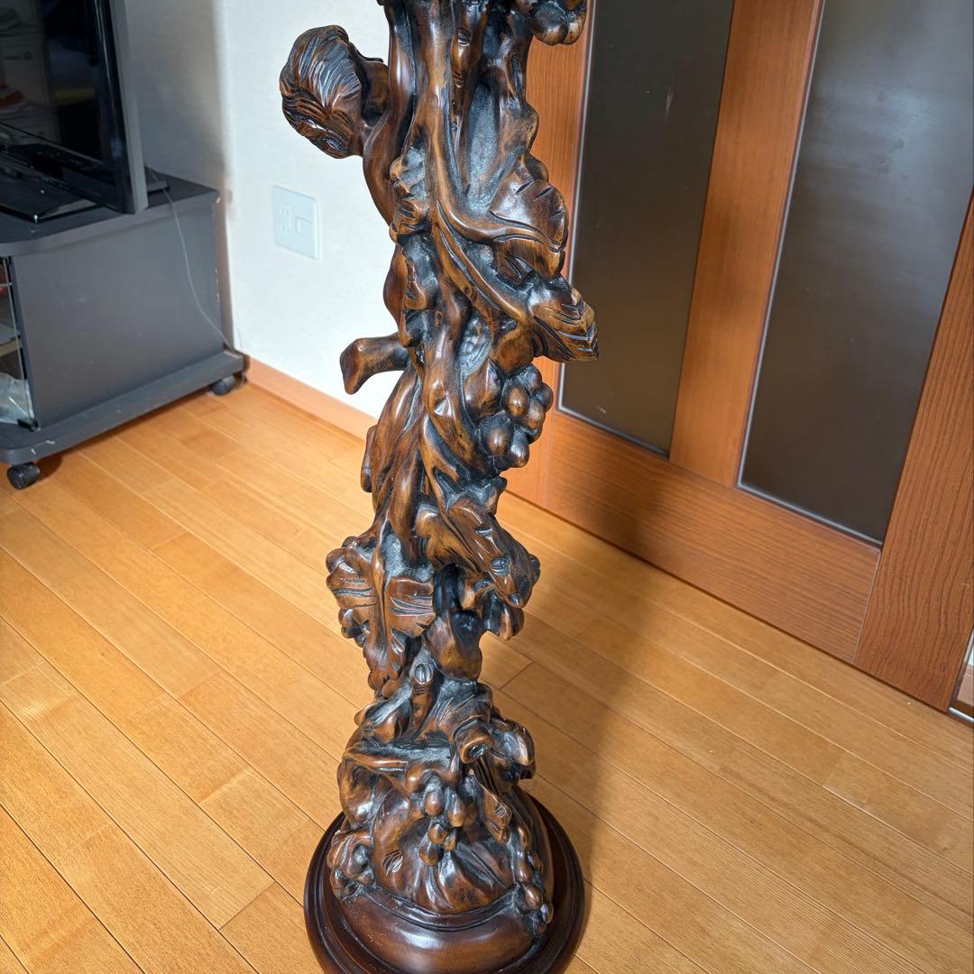 ○*○様 昭和アンティーク木製花台テーブル 約106cm