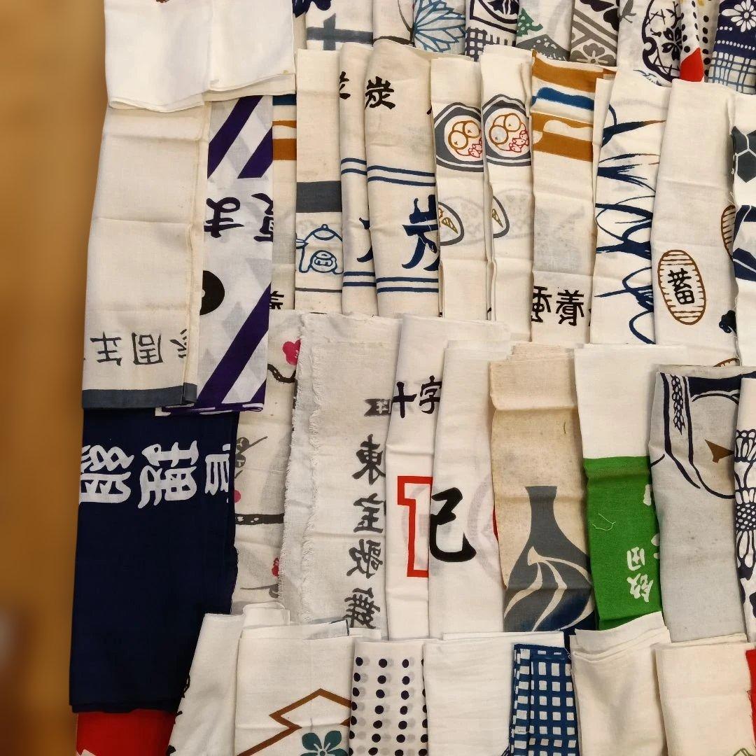 超大量 ！昭和レトロ　ほぼ未使用品酒、踊り、花等手ぬぐい380枚 ふきんおまけ