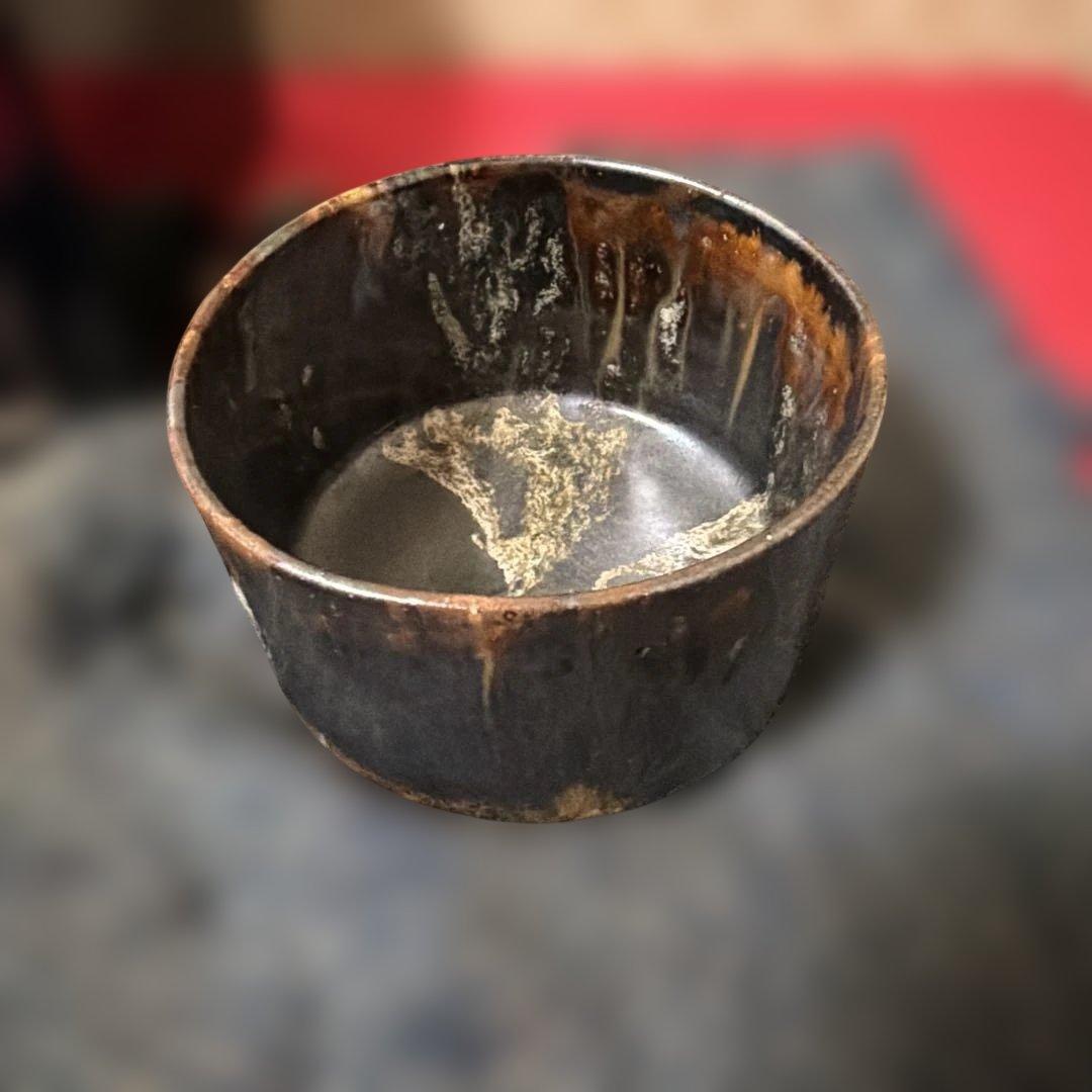 骨董品　秞掛け　抹茶碗　塗箱付き　時代感