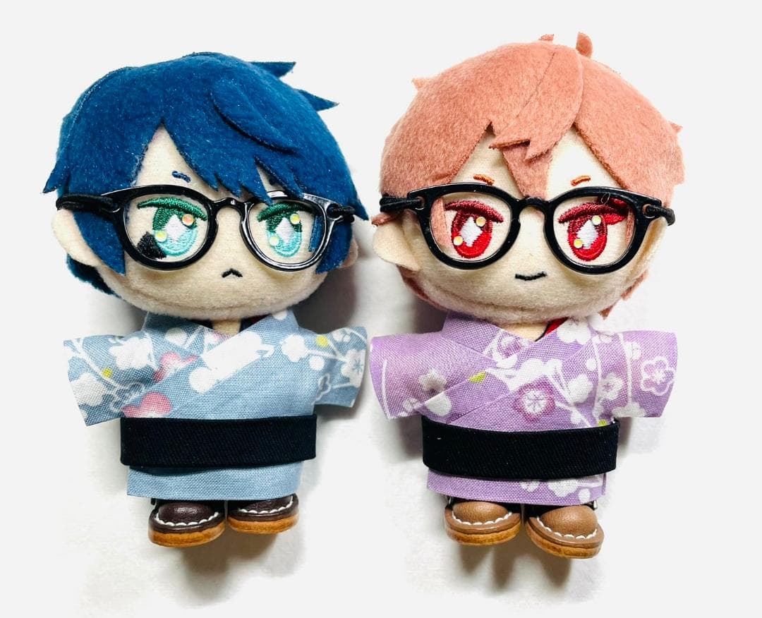 ぬい服：梅の花模様の着物(10cm・12cm・ちびぐるみ・にじぱぺ・ちみけも)