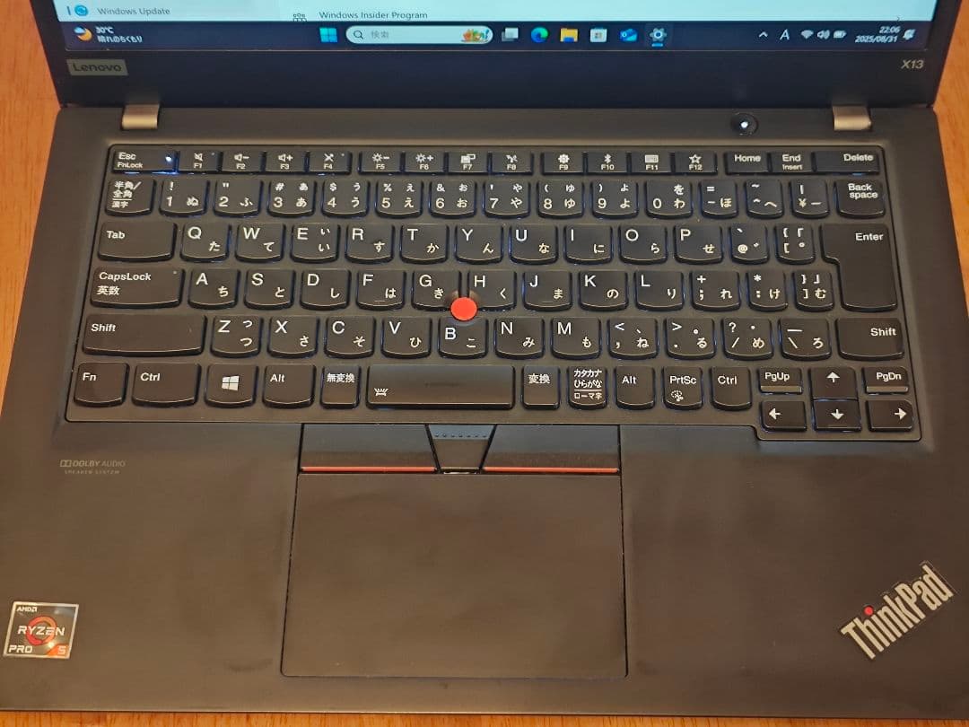 Windowsノート本体 Lenovo ThinkPad X13 Gen1 Ryzen5 1TB 32GB