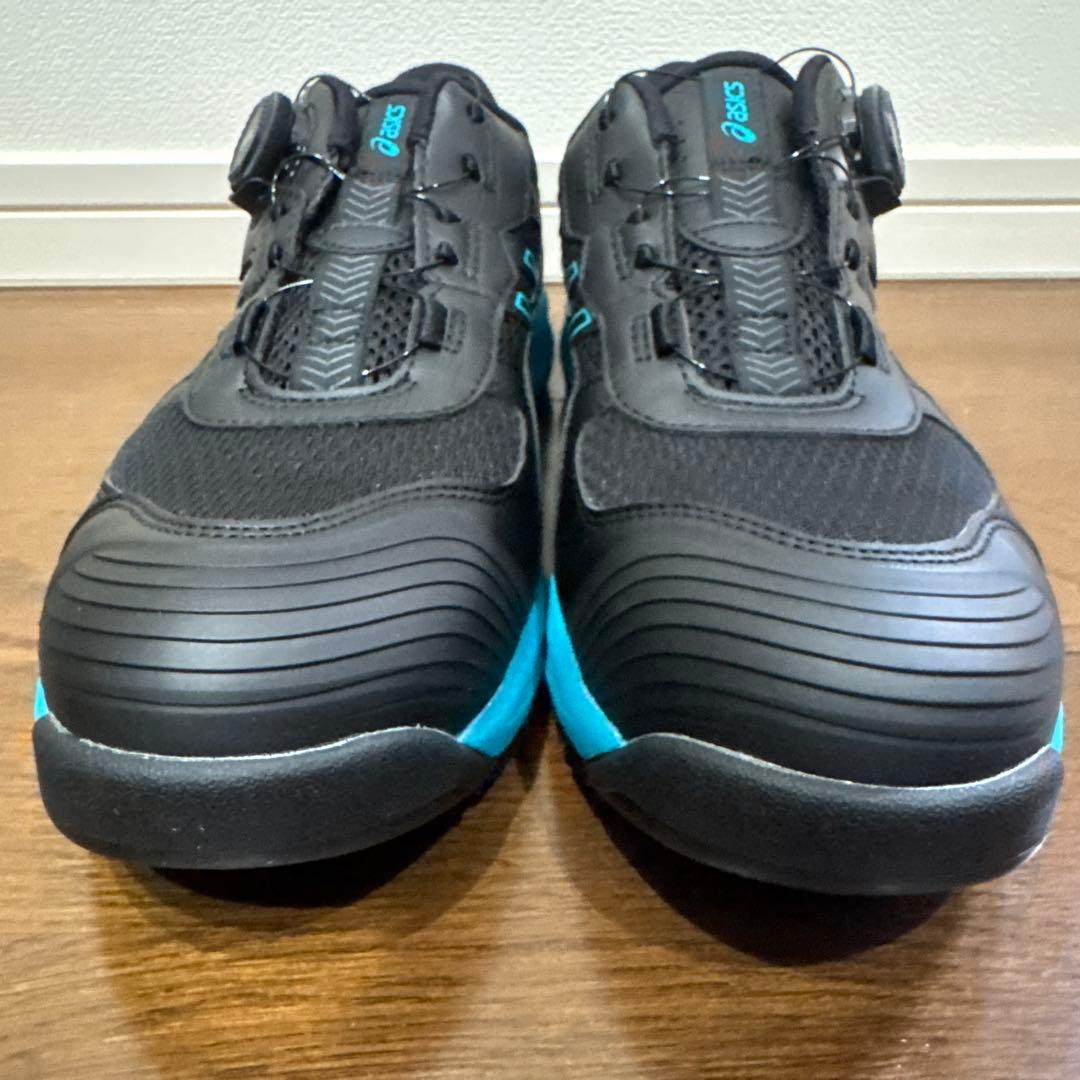 新品未使用品 アシックス安全靴 サイズ27㎝ ブラック×スカイブルー asics