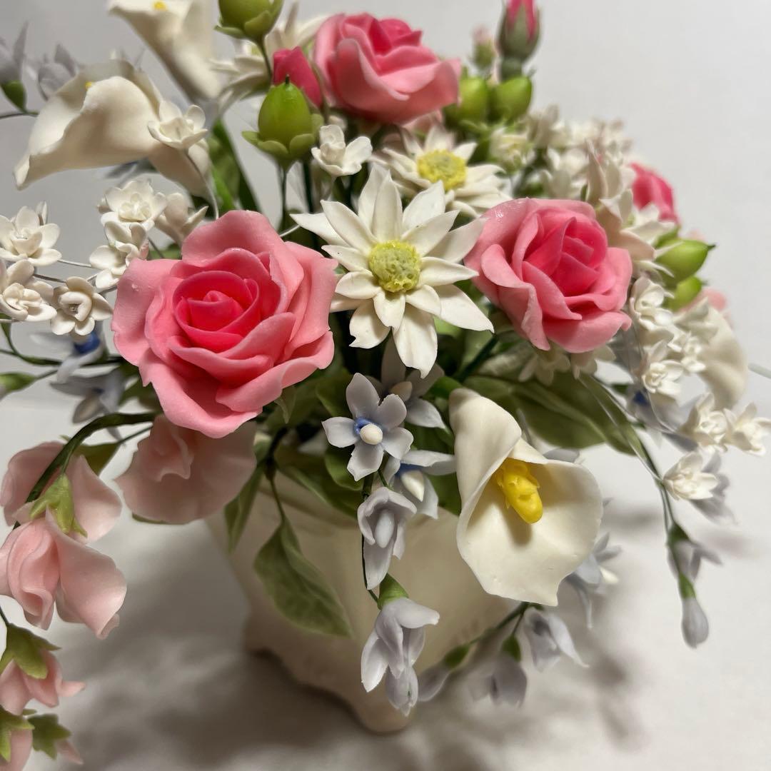 樹脂粘土　薔薇のアレンジ　25×18センチ