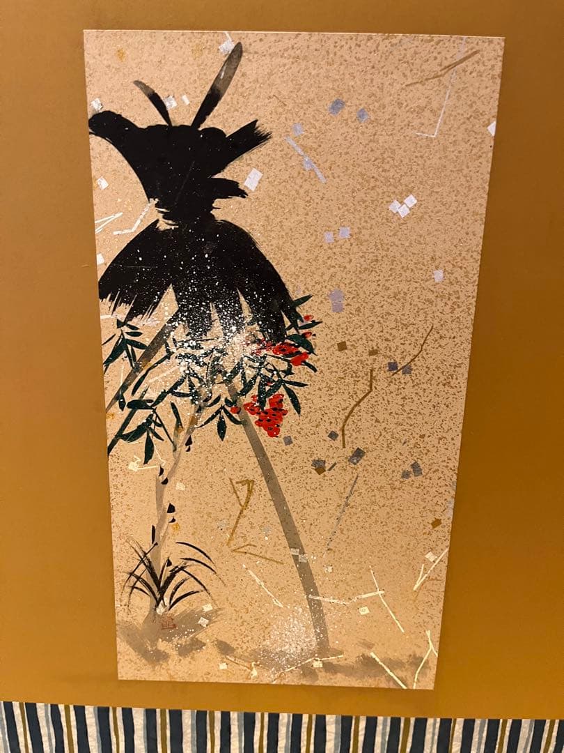 古風 和屏風 屏風 和歌 二曲屏風 2曲屏風 一点物 置物 開屏風 茶道具 茶器