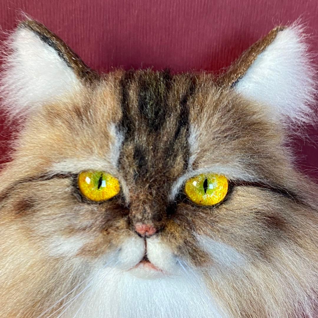 【今月の推し猫】羊毛フェルトブローチ リアルで可愛いペルシャ猫　キャリコ