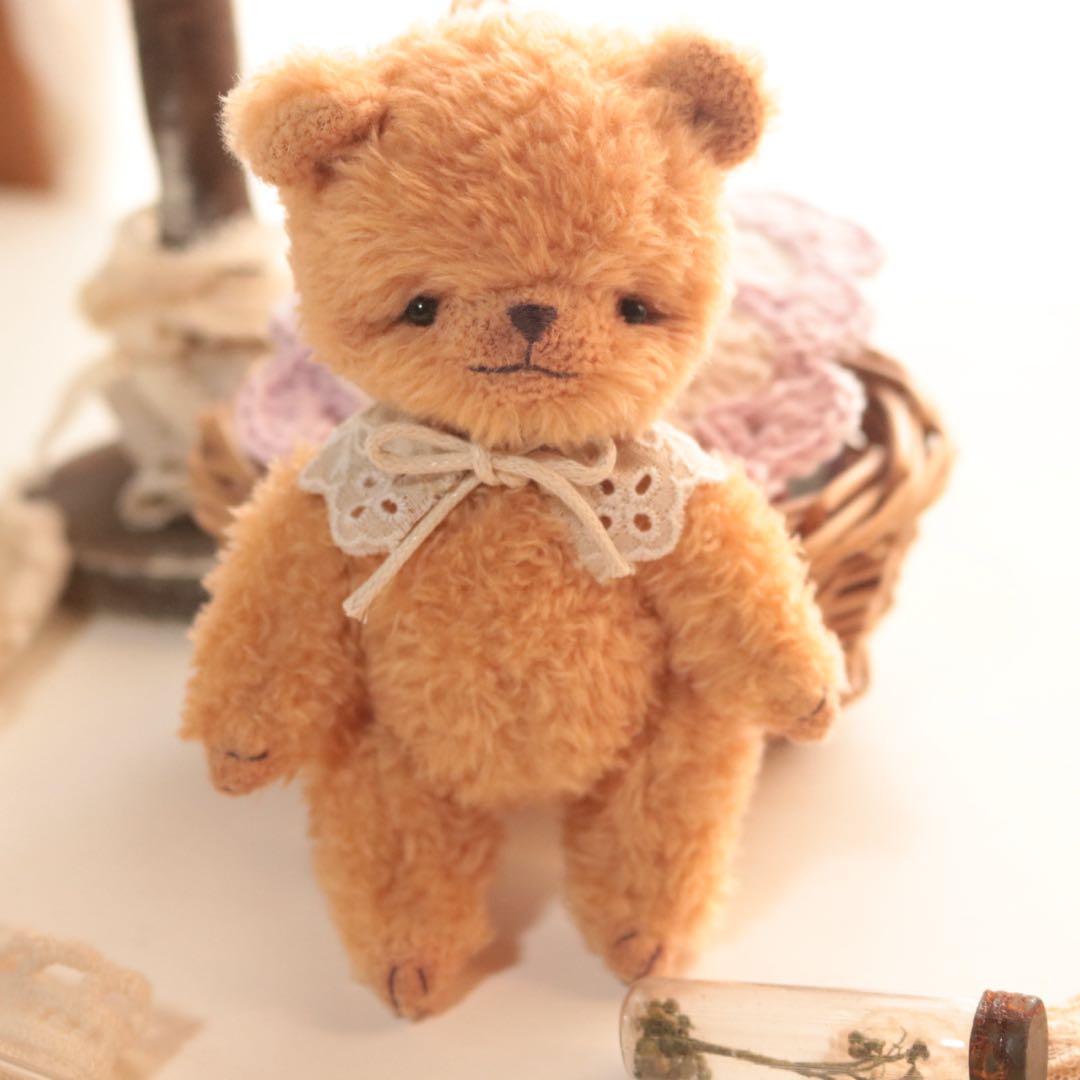 テディベア　13cm キャメル　ハンドメイド　アーティストベア　オリジナルベア