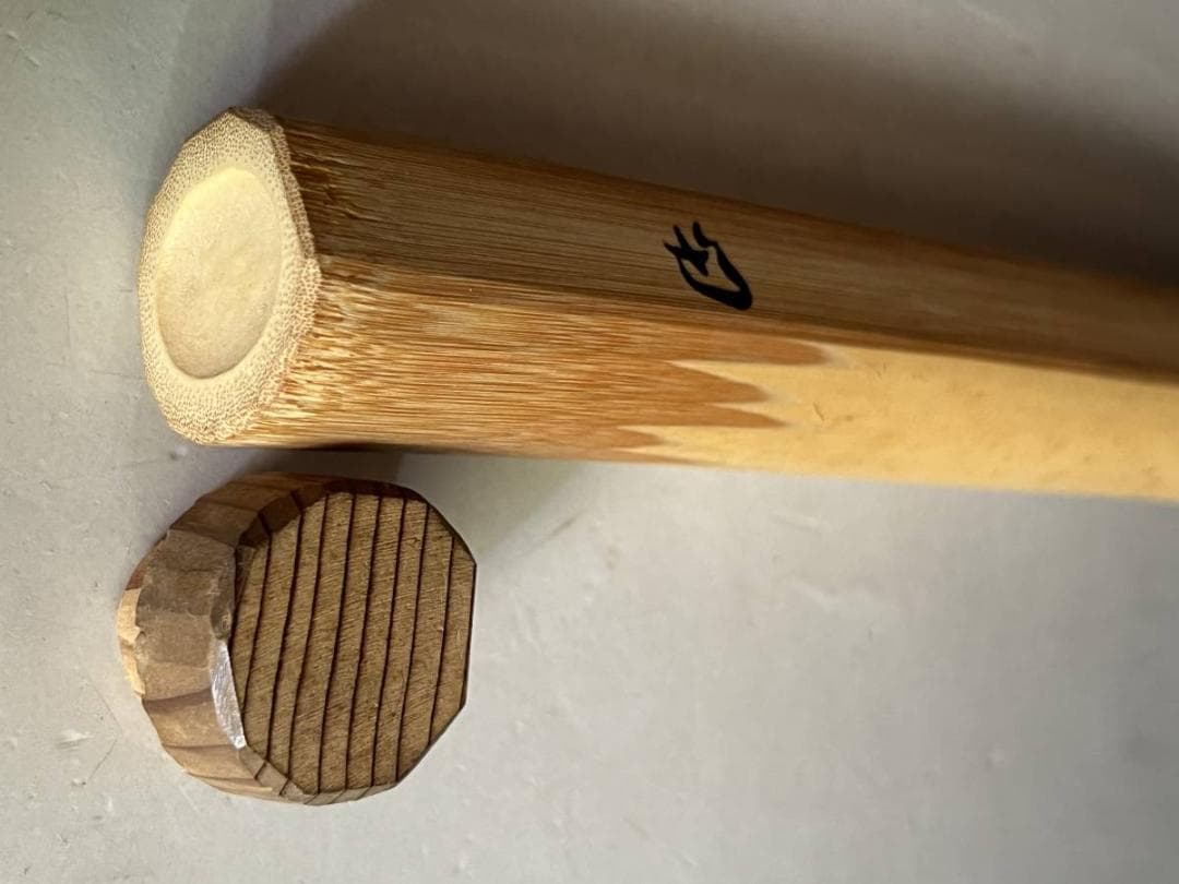 茶杓■末廣 丸撓め 蟻腰 刃 お茶道具 竹製 共箱 古美術 時代物 骨董品■