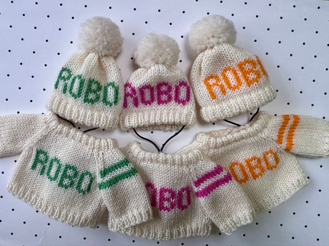 SALE ロボホン　ROBO編み込みセーター　3つ子セット　春カラー