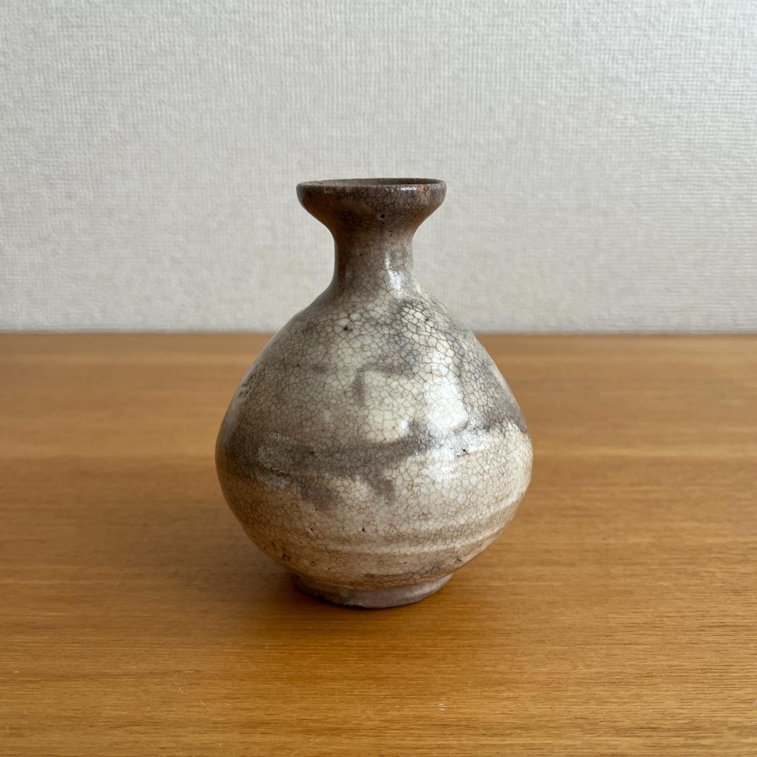 李朝 粉引 徳利 雨漏り手 景色 高11.0cm φ9.1cm