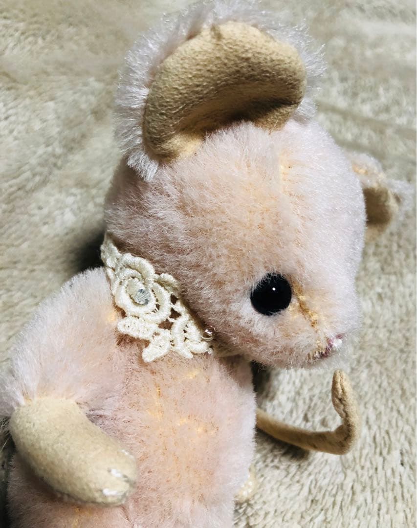 ネズミ　桃色のネズミ　作家　作家様　ハンドメイド　ぬいぐるみ