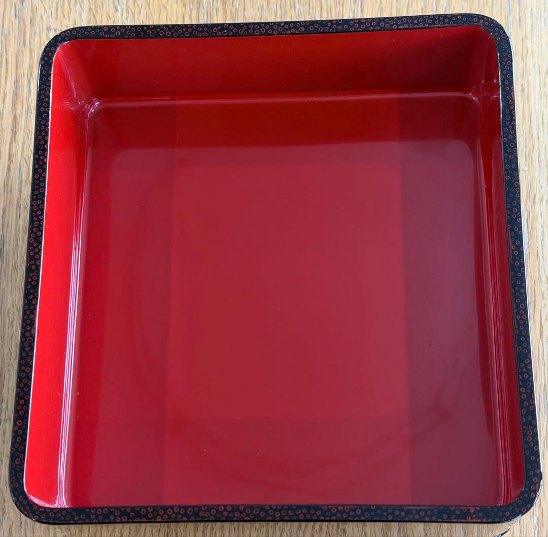津軽塗　七々子塗　6寸　三段重箱
