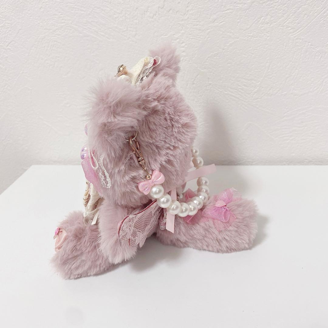 にじぱぺっと♡10cmサイズ ぬい服♡ピンク♡おすわりねこちゃん チャーム付き♪