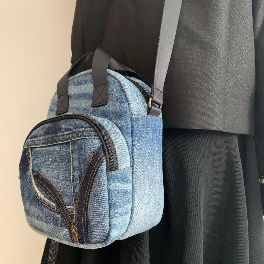 リメイク　デニムショルダーバッグ　ハンドメイド