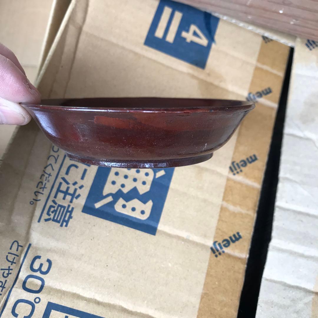 樹脂製のダークブラウンの浅い皿　20枚