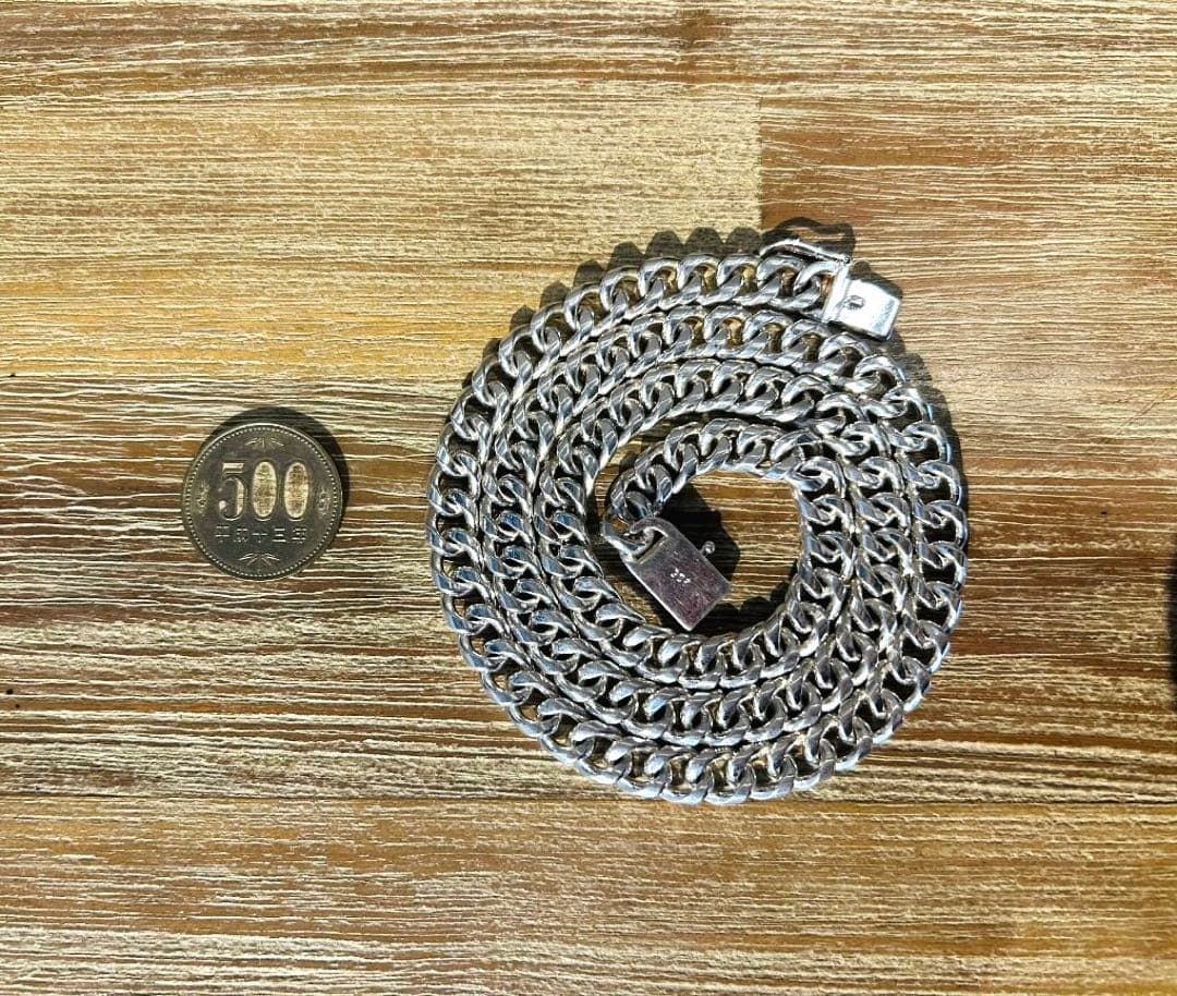 【重厚】シルバー925 喜平ネックレス 8mm 67cm 125gオーバー刻印有