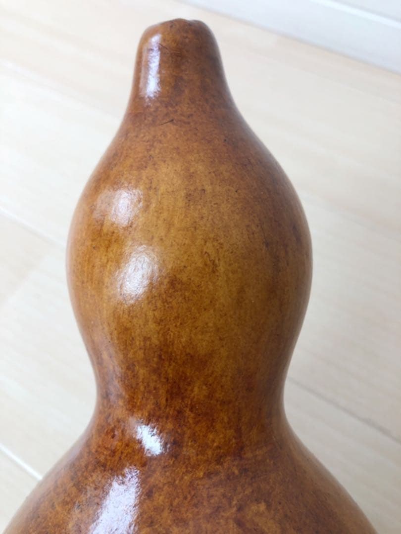 【美品】 漆塗りひょうたん （拭き漆/茶色） 大ひょうたん J011 縁起物