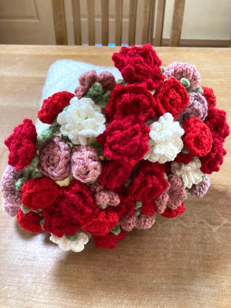 ブーケブランケット 花束 かぎ針編み