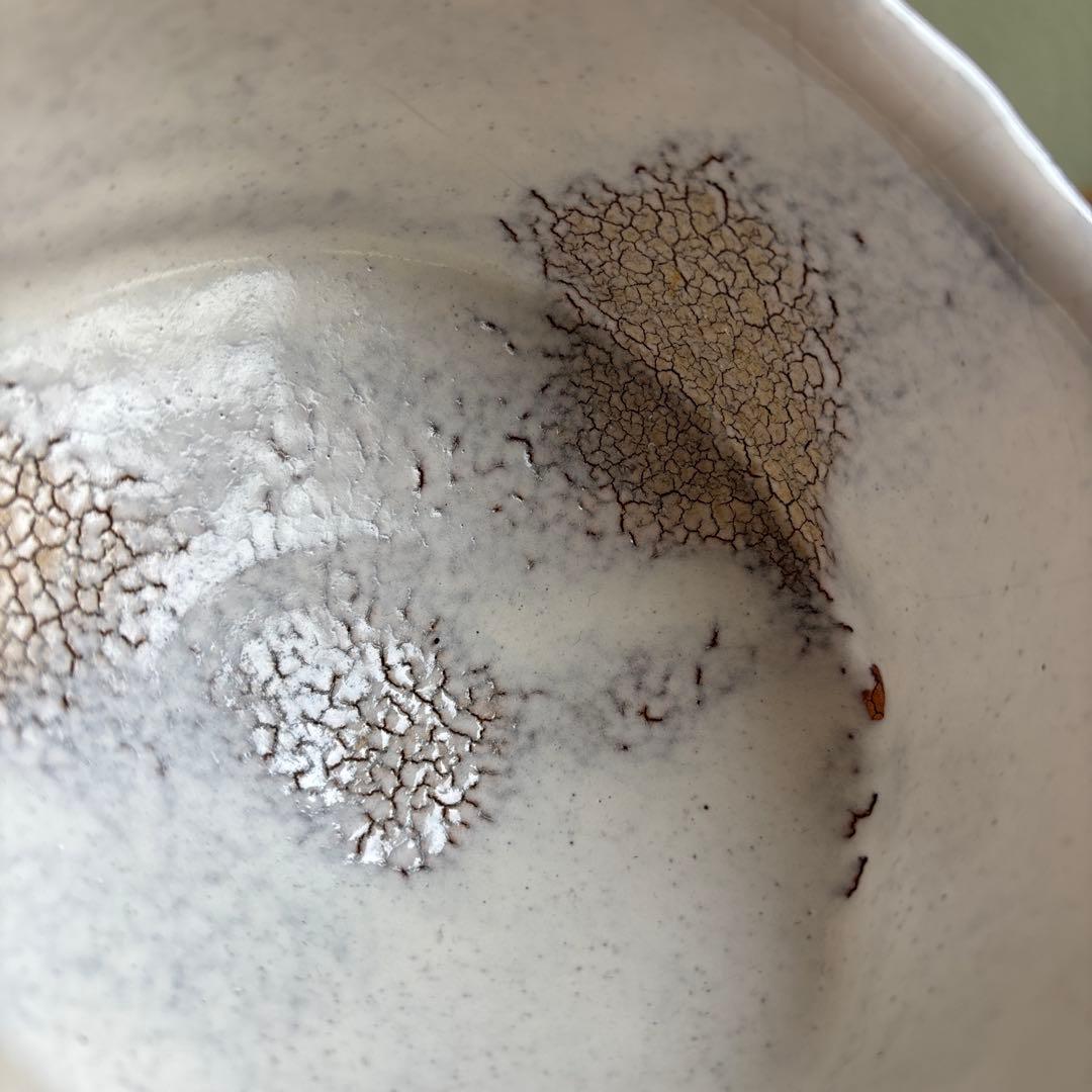 松山雲窯 松浦無元造 三ツ割高台茶碗 萩焼 共箱 茶道具 (10y)