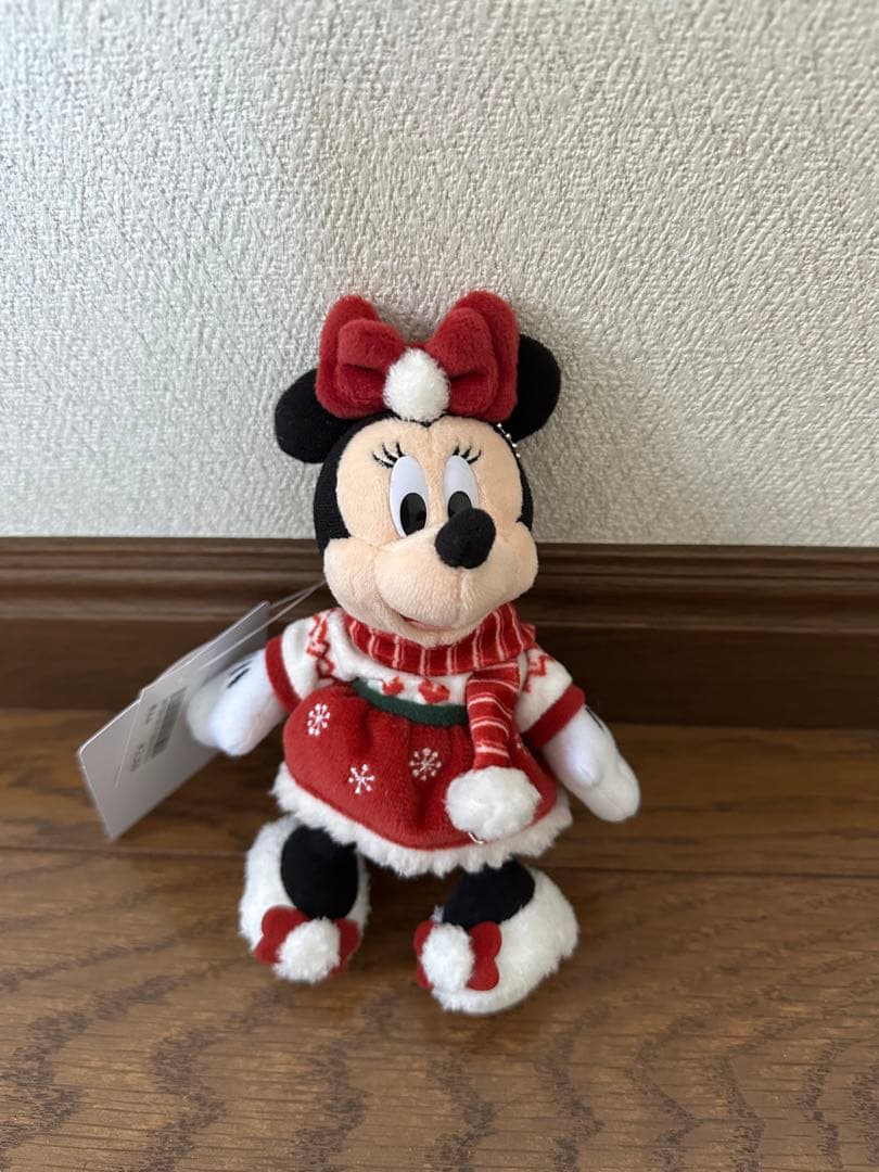ディズニー　クリスマス　ミッキー・ミニー　ぬいぐるみバッジセット