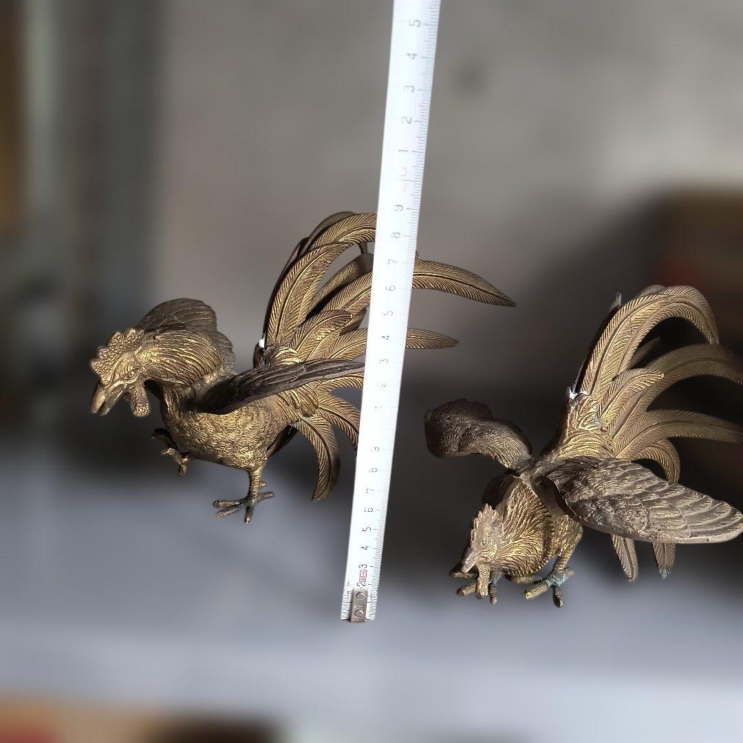 銅 真鍮製 鳥の彫刻