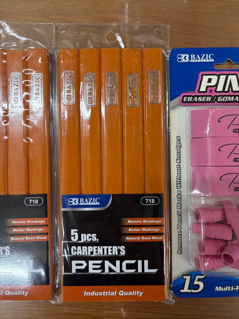 BAZIC 鉛筆　消しゴム　カーペンターズペンシル 文房具