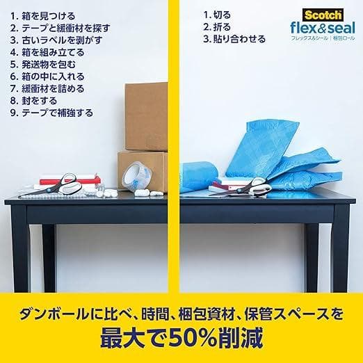 3M スコッチ フレックス＆シール 包ロール 380mm×3m 10巻セット