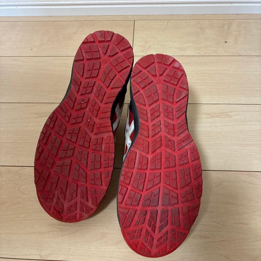 安全靴　asics レッド　25.5㎝