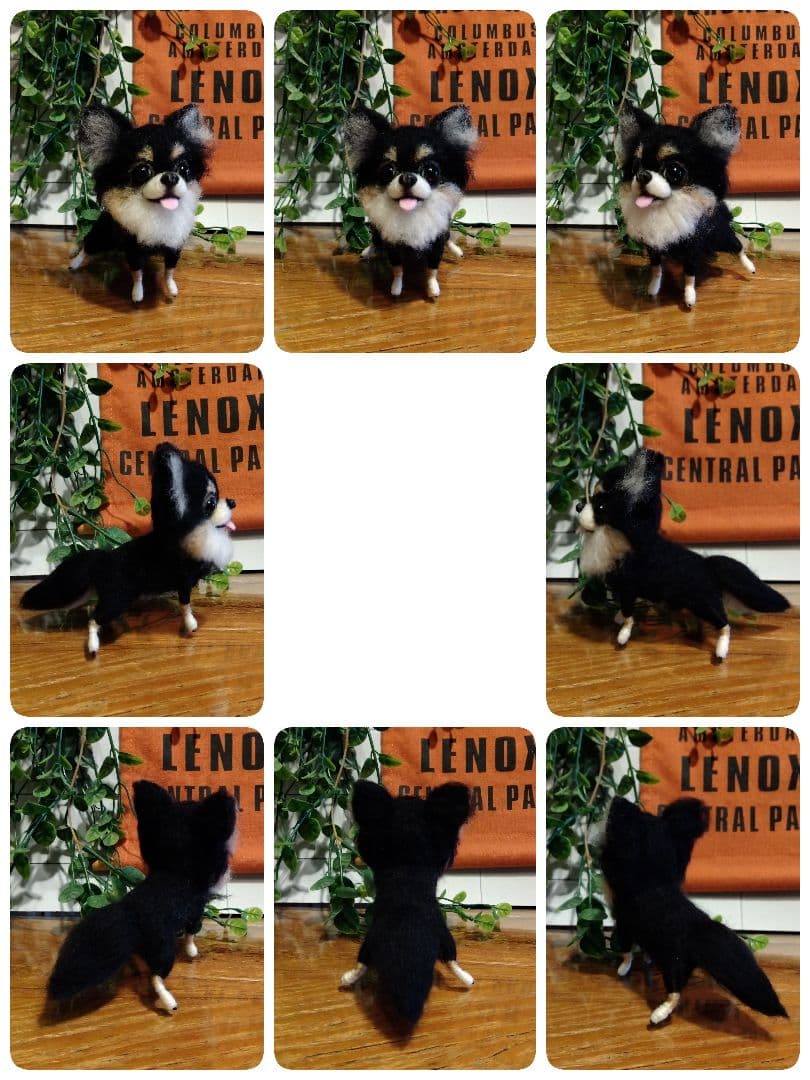 羊毛フェルト　チワワ 　ブラックタン