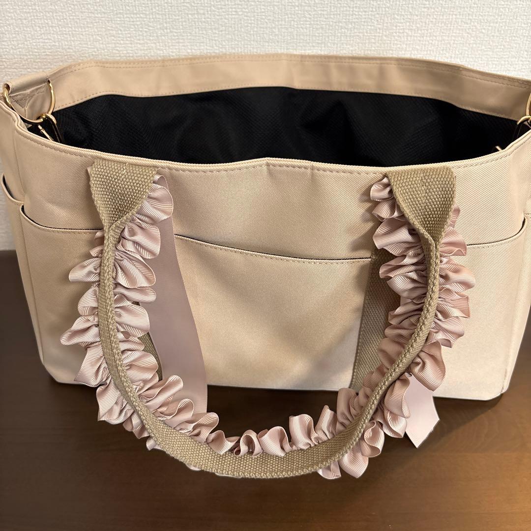 godpiva ゴッドピバ　キャンバスフリルリボンバッグ　ペットキャリー